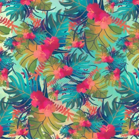 Colored Watercolor Leaves Tropical